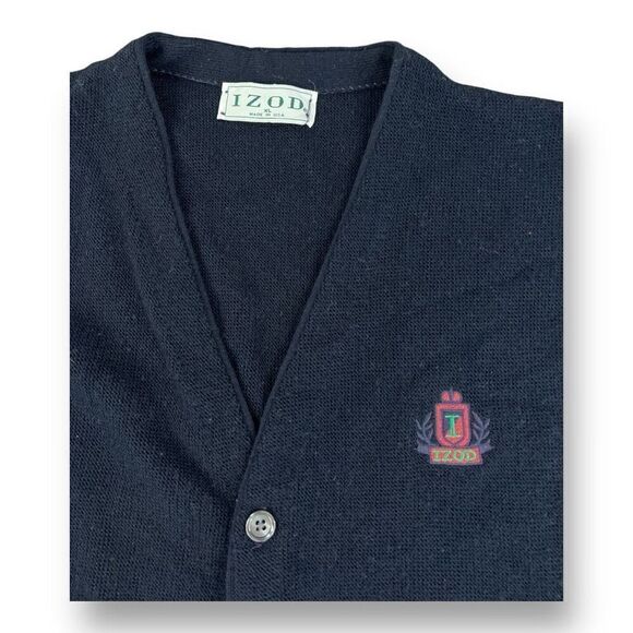 IZOD Vintage Navy Blue Cardigan Sweater Size Extra Large - Picture 5 of 5